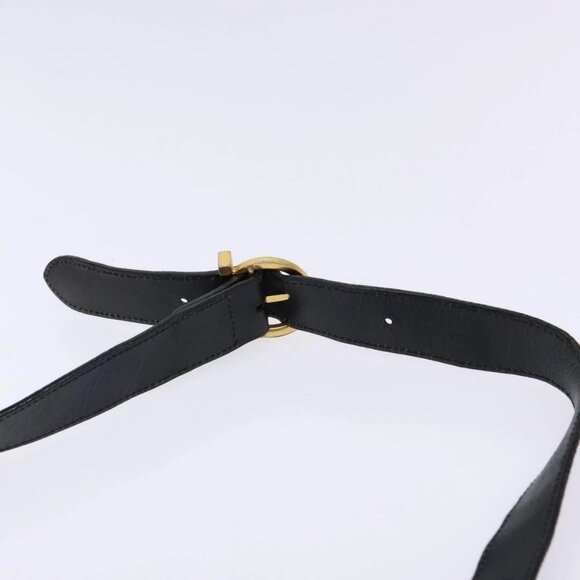 Salvatore Ferragamo Gancini Shoulder Bag Leather Black Gold Auth - Picture 11 of 15